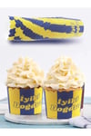 Sarı Lacivert Taraftar Cupcake Kek Kapsülü 10lu ve 10 lu kürdan