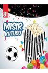 Siyah Beyaz Taraftar Mısır Kutusu 8 Adet