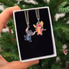 Stitch ve angel çift kolyesi