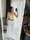 Beyaz wide leg yumuşak dokulu jean