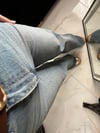 Kemerli düz kesim jean