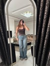 Kemerli düz kesim jean