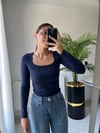 Lacivert çıtçıtlı body