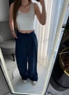 Lacivert yumuşak dökümlü pantolon