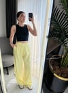 Sarı keten pantolon