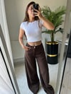 Tensel kahverengi jean