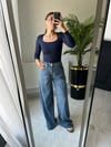 Wide leg tensel jean