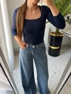Wide leg tensel jean