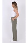 Baggy Keten Kadın Pantolon Çağla Yeşili