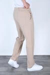 Baggy Keten Pantolon Jogger Bej