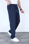 Baggy Keten Pantolon Jogger Lacivert