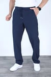 Baggy Keten Pantolon Jogger Lacivert