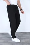 Baggy Keten Pantolon Jogger Siyah