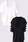 Erkek 10'lu Tişört Seti %100 Pamuk Basic Regular Fit Bisiklet Yaka Düz Renk Günlük T-Shirt