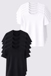 Erkek 10'lu Tişört Seti %100 Pamuk Basic Regular Fit Bisiklet Yaka Düz Renk Günlük T-Shirt