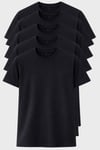 Erkek 5'li Tişört Seti %100 Pamuk Basic Regular Fit Bisiklet Yaka Düz Renk Günlük T-Shirt