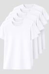 Erkek 5'li Tişört Seti %100 Pamuk Basic Regular Fit Bisiklet Yaka Düz Renk Günlük T-Shirt