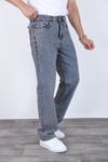 Erkek Açık Gri Baggy Kot Pantolon - Geniş Kalıp Günlük Rahat Denim Jean