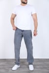 Erkek Açık Gri Baggy Kot Pantolon - Geniş Kalıp Günlük Rahat Denim Jean