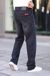 Erkek Antrasit Baggy Kot Pantolon - Geniş Kalıp Günlük Rahat Denim Jean