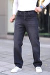 Erkek Antrasit Baggy Kot Pantolon - Geniş Kalıp Günlük Rahat Denim Jean