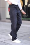 Erkek Antrasit Baggy Kot Pantolon - Geniş Kalıp Günlük Rahat Denim Jean