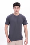 Erkek Antrasit Basic Tişört – Regular Fit Bisiklet Yaka %100 Pamuk 30/1 Süprem Kumaş Günlük T-Shirt
