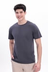 Erkek Antrasit Basic Tişört – Regular Fit Bisiklet Yaka %100 Pamuk 30/1 Süprem Kumaş Günlük T-Shirt
