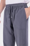 Erkek Antrasit Gri Jogger Pantolon – Lastikli Bağcıklı %100 Pamuk Keten Baggy Rahat Günlük Pantolon