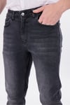 Erkek Antrasit Gri Regular Fit Düz Paça Esnek Denim Kot Pantolon Günlük