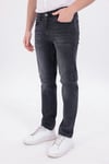 Erkek Antrasit Gri Regular Fit Düz Paça Esnek Denim Kot Pantolon Günlük