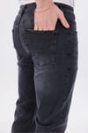 Erkek Antrasit Gri Regular Fit Düz Paça Esnek Denim Kot Pantolon Günlük