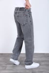 Erkek Arsenik Gri Baggy Kot Pantolon - Geniş Kalıp Günlük Rahat Denim Jean