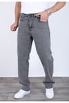 Erkek Arsenik Gri Baggy Kot Pantolon - Geniş Kalıp Günlük Rahat Denim Jean