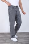 Erkek Arsenik Gri Baggy Kot Pantolon - Geniş Kalıp Günlük Rahat Denim Jean