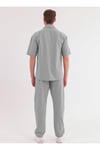 Erkek Çağla Yeşili Keten Takım Oversize Gömlek & Pantolon 2’li Set Bağcıklı Rahat Yazlık Kombin