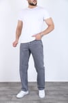 Erkek Gri Baggy Kot Pantolon - Geniş Kalıp Günlük Rahat Denim Jean