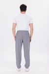 Erkek Gri Jogger Pantolon Beli Lastikli Bağcıklı %100 Pamuk Keten Baggy Rahat Günlük Pantolon