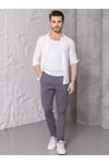 Erkek Gri Jogger Pantolon – Rahat Kesim, Bağcıklı, Mevsimlik Günlük Kullanım