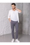 Erkek Gri Jogger Pantolon – Rahat Kesim, Bağcıklı, Mevsimlik Günlük Kullanım