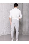 Erkek Gümüş Jogger Pantolon – Rahat Kesim, Bağcıklı, Mevsimlik Günlük Kullanım