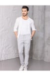 Erkek Gümüş Jogger Pantolon – Rahat Kesim, Bağcıklı, Mevsimlik Günlük Kullanım