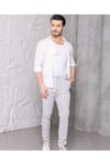 Erkek Gümüş Jogger Pantolon – Rahat Kesim, Bağcıklı, Mevsimlik Günlük Kullanım