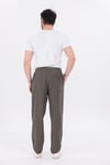 Erkek Haki Jogger Pantolon Beli Lastikli Bağcıklı %100 Pamuk Keten Baggy Rahat Günlük Pantolon