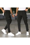 Erkek Haki Slim Fit Kargo Cep Pantolon - Beli Ve Paçası Lastikli