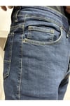 Erkek Indigo Regular Kalıp Likralı Esnek Kot Pantolon