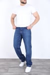 Erkek Kobalt Mavi Baggy Kot Pantolon - Geniş Kalıp Günlük Rahat Denim Jean