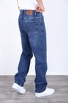 Erkek Kobalt Mavi Baggy Kot Pantolon - Geniş Kalıp Günlük Rahat Denim Jean