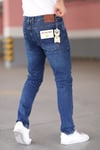 Erkek Koyu Lacivert Kot Pantolon Urban Fit Denim Esnek Rahat Kalıp Günlük Jean Pantolon