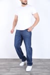 Erkek koyu Toz mavi Baggy Kot Pantolon - Geniş Kalıp Günlük Rahat Denim Jean